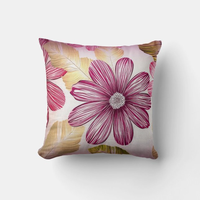 Coussin floral de croquis d'art gras (Recto)