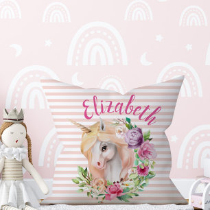 Coussin floral de licorne magique