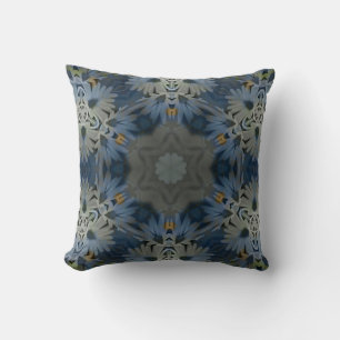 Coussin Floral de marguerite bleu antique