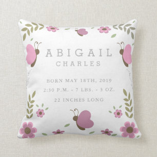 Coussin floral de pépinière de stat de bébé de