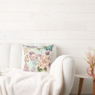 COUSSIN FLORAL DE PRINTEMPS SAGE