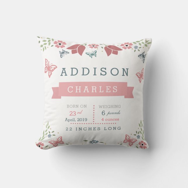 Coussin floral de stat de bébé de jardin de (Recto)