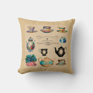 Coussin Floral de thé d'antiquité Vintage