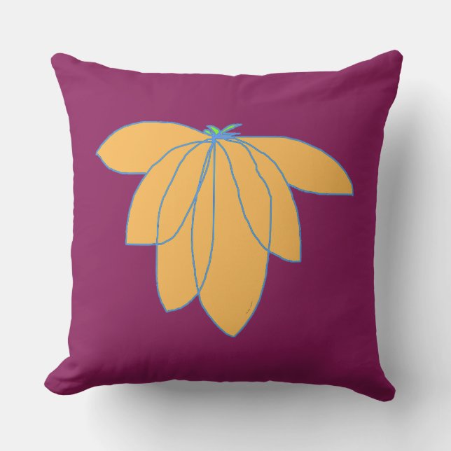 Coussin Floral D'Or Sur Le Vin (Recto)