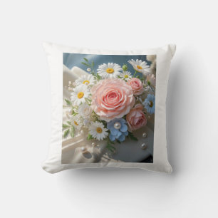 Coussin Floral Elégance intemporelle rencontre romance mur