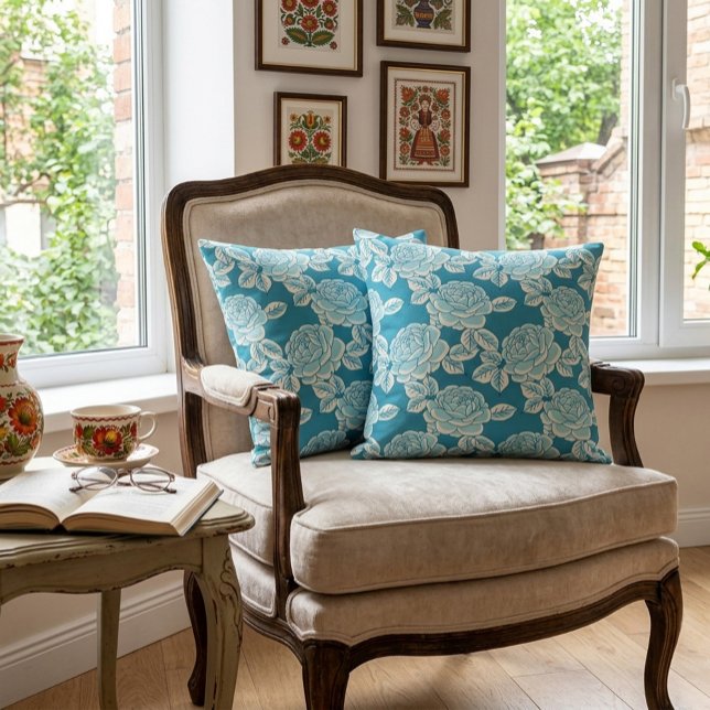 Coussin Floral Élégant au Charme Vintage (Créateur téléchargé)