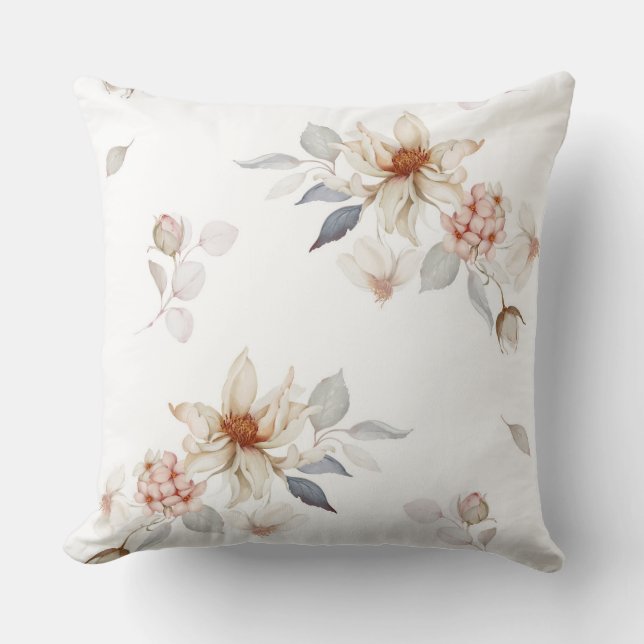 Coussin Floral élégant et intemporel (Recto)