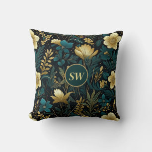 Coussin Floral Emerald Gold personnalisé