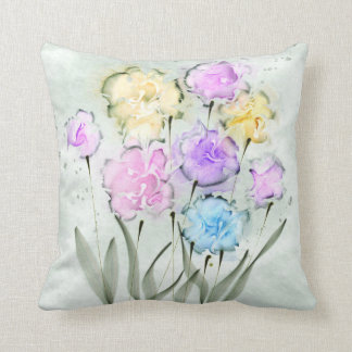 Coussin floral en pastel d'aquarelle