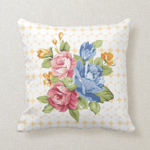 Coussin Floral et perles