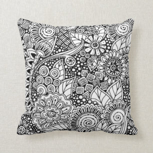 Coussin Floral ethnique inspiré