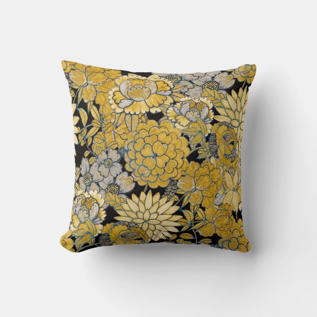 Coussin Floral Ethnique : Texture Créative De Paisley. (Recto)