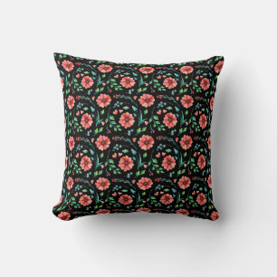 Coussin Floral Fleurs exotiques et feuille Motif-45654