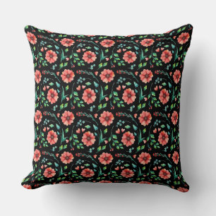 Coussin Floral Fleurs exotiques et feuille Motif-45654
