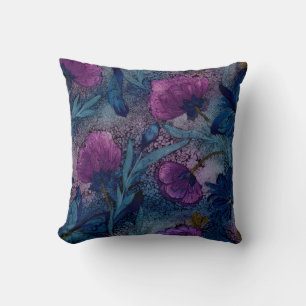Coussin floral fuchsia