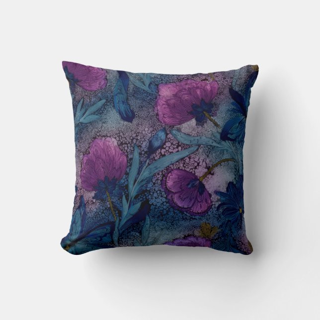 Coussin floral fuchsia (Recto)