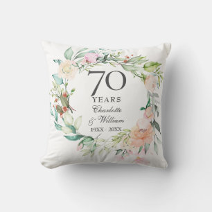 Coussin Floral Garland 70e anniversaire du Mariage Photo