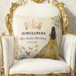 Coussin Floral Gold Princess Quinceanera Anniversaire<br><div class="desc">Ajoutez une touche d'élégance à votre célébration avec l'Oreiller Jeu Floral Gold Princess Quinceañera. Ce superbe coussin est orné d'un luxueux design doré, agrémenté de délicats accents floraux, qui capte la beauté et le raffinement d'une quinceañera à thème princesse. Parfait pour un objet décoratif ou un gardien attentionné, il apporte...</div>