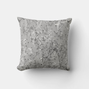 Coussin Floral gris Abstrait moderne