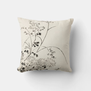 Coussin Floral Japonais esquissé