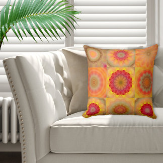 Coussin Floral Mandala Patchwork or Quilt Pattern Pillow