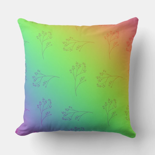 Coussin Floral moderne Rainbow Ombre (Recto)