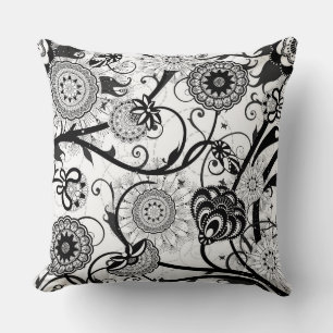 Coussin Floral monochrome moderne