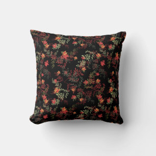 Coussin Floral noir Arrière - plan sans couture Motif