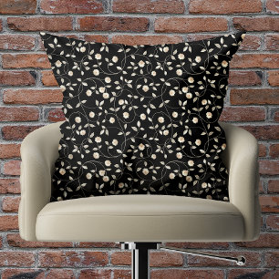 Coussin Floral noir et blanc