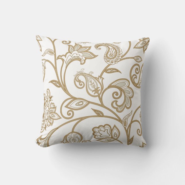 Coussin Floral Oriental : Ethnique Carrelée. (Recto)