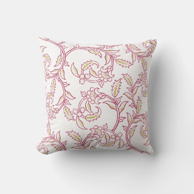 Coussin Floral Pattern Decorative Pillow – Elegant Botanic (Recto)