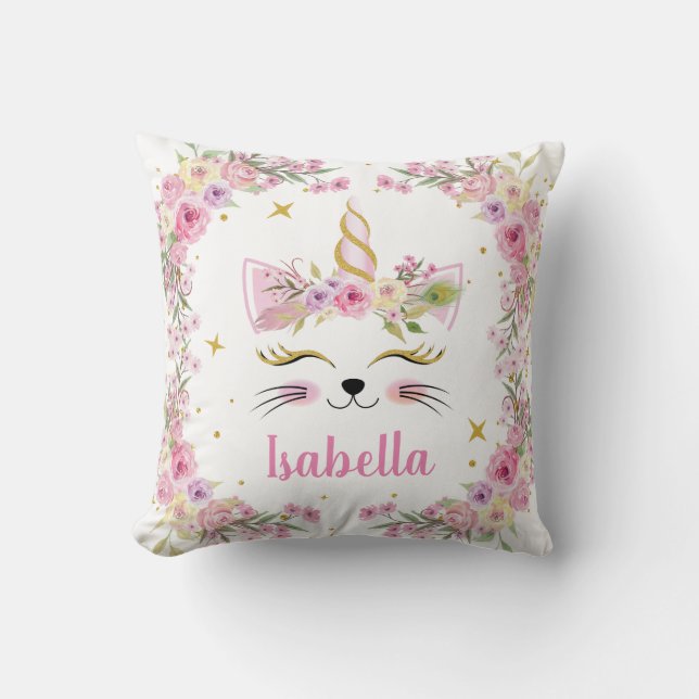 Coussin floral personnel Caticorn (Recto)