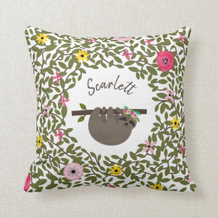 Coussin floral pour bébé personnalisé