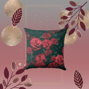 Coussin Floral Red Roses Motif Arrière - plan Jeu d'oreill