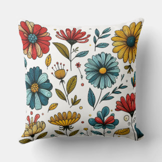 Coussin Floral Retro Folk Art