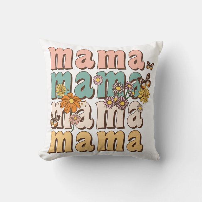 Coussin Floral Retro Mama (Recto)