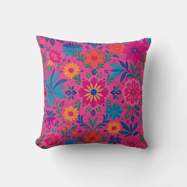 coussin floral rose (Recto)