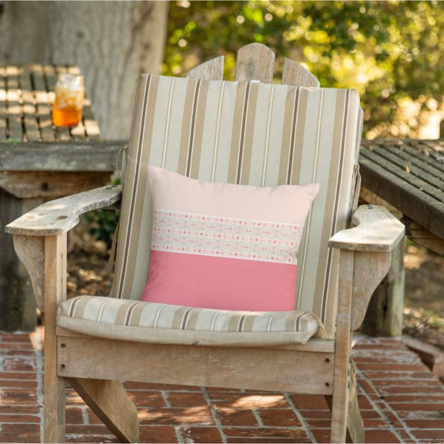 Coussin Floral rose et Pêche (Chaise)