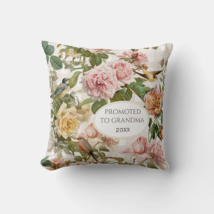 Coussin Floral rose pâle promu à grand-mère Élégant
