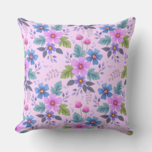 Coussin Floral Rose Violet Fleurs Motif-36841