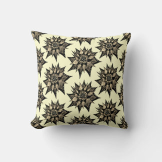 Coussin Floral Sepia Motif gothique à fleurs