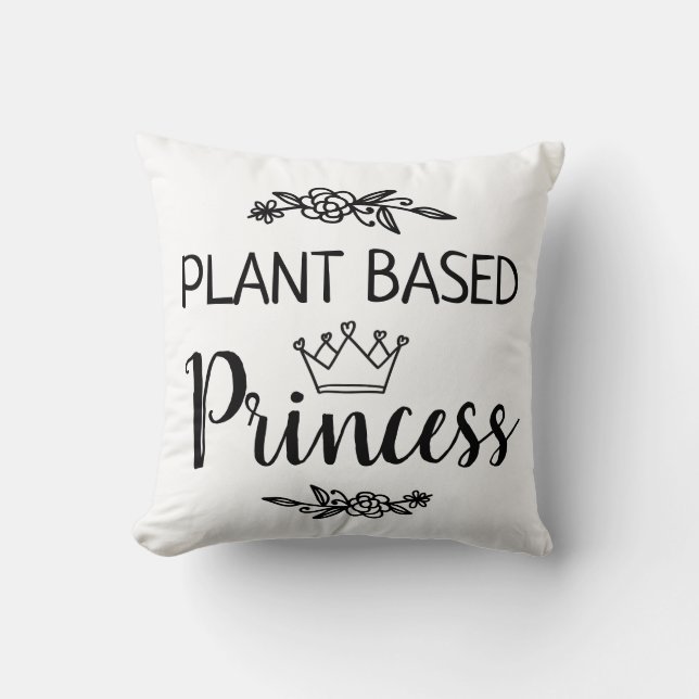 Coussin Floral vegan Princess à base de plante avec couron (Recto)