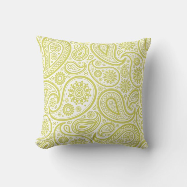 Coussin floral vert de motif de Paisley (Recto)