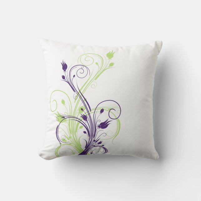 Coussin floral vert, pourpre, blanc enorme de (Recto)