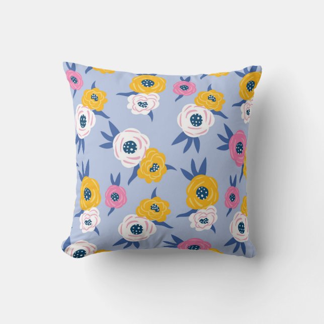 Coussin Floral Vibrant (Recto)