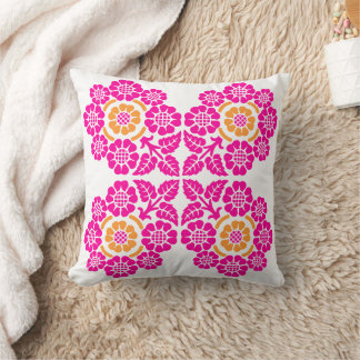Coussin Floral vintage avec Arrière - plan personnalisable