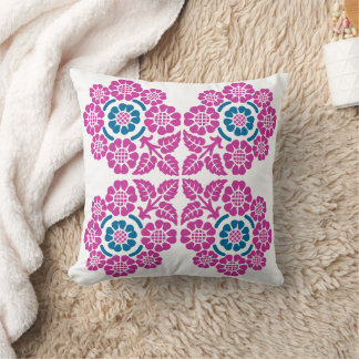 Coussin Floral vintage avec Arrière - plan personnalisable