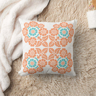 Coussin Floral vintage avec Arrière - plan personnalisable
