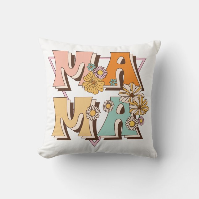 Coussin Floral Vintage Mama (Recto)