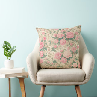 Coussin Floral vintage - Roses roses Motif